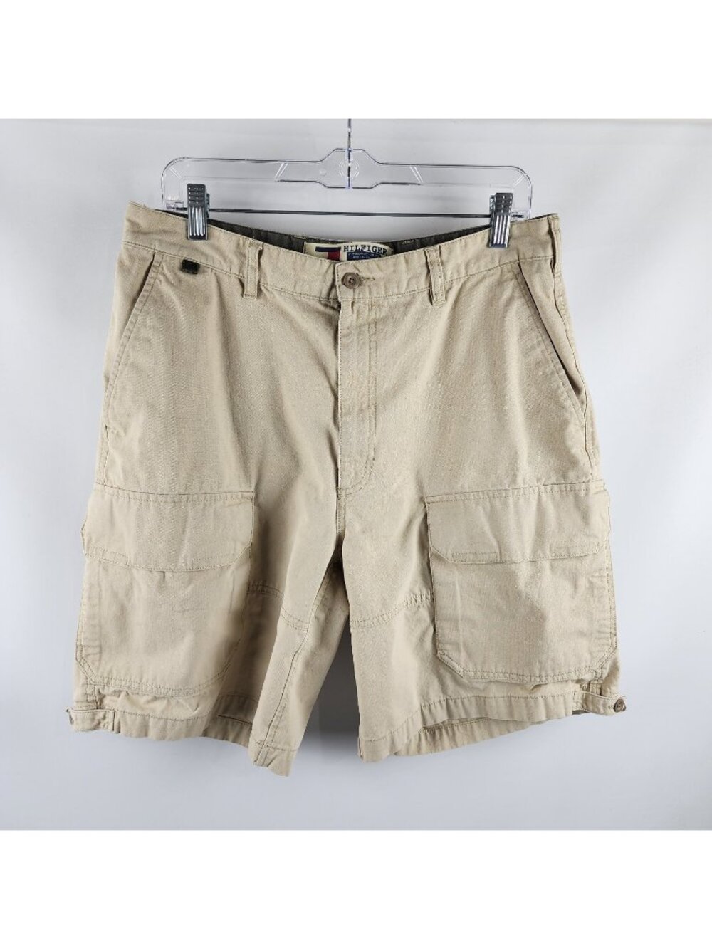 Tommy Hilfiger Shorts Mens 34x9 Beige Vintage Cargo Shorts